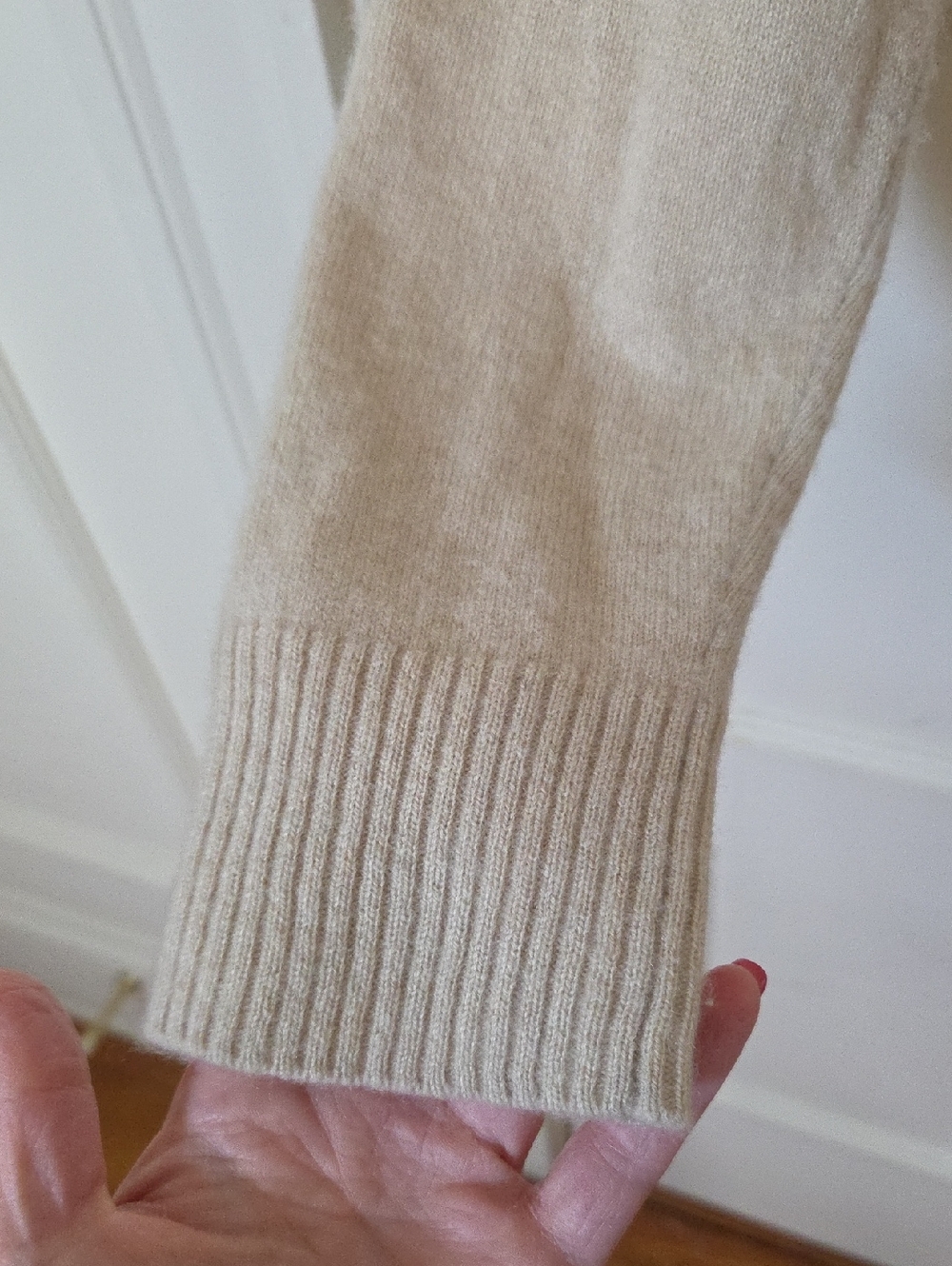 Reformation Women's Polo Cashmere Sweater In Beige Size Small - Picture 6 of 12